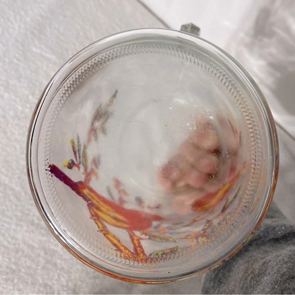 Vintage Luminarc Red Yellow Bird Glass Pitcher - Picture 11 of 13